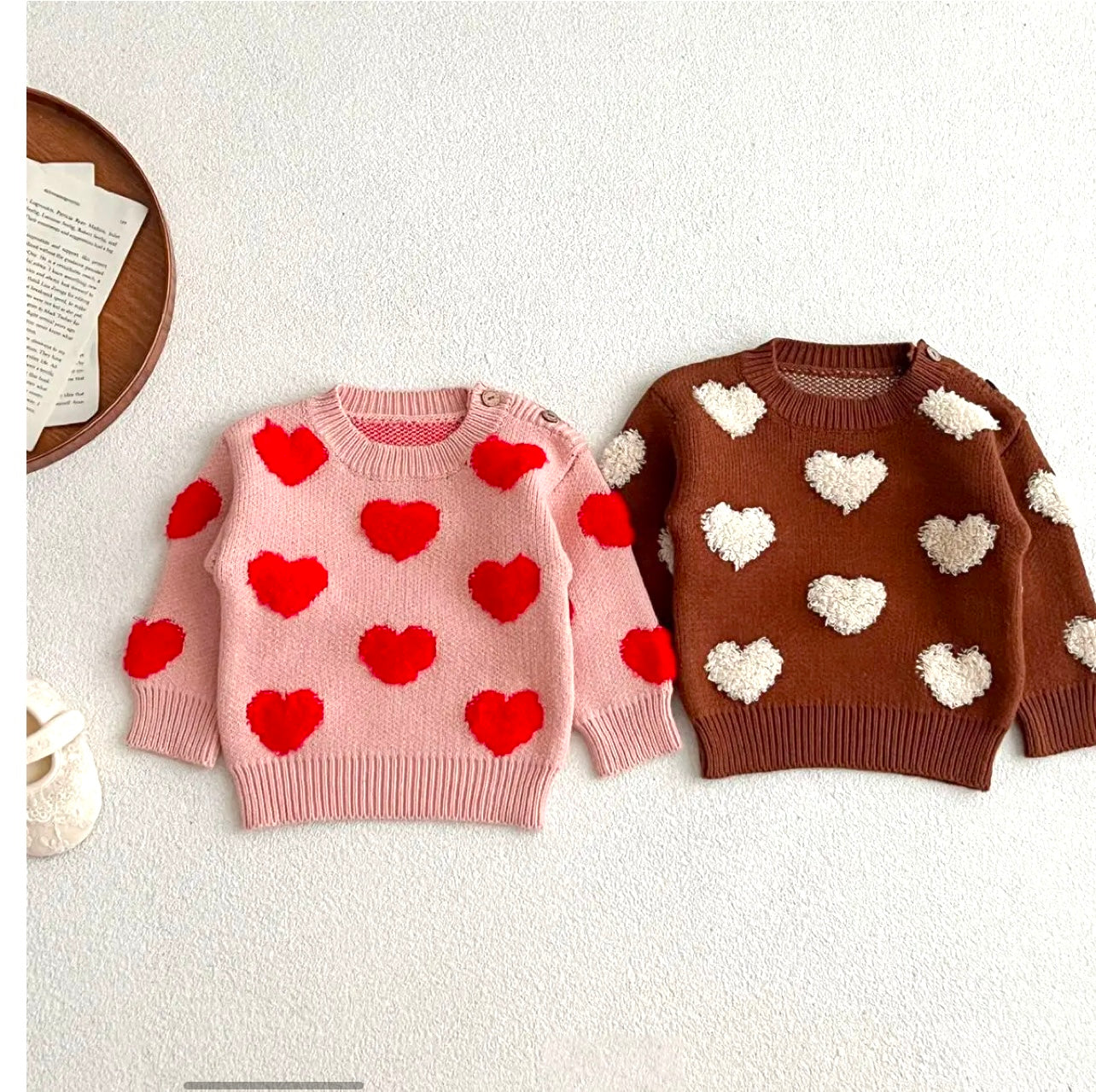 Baby girl sweet heart long sleeve pullover