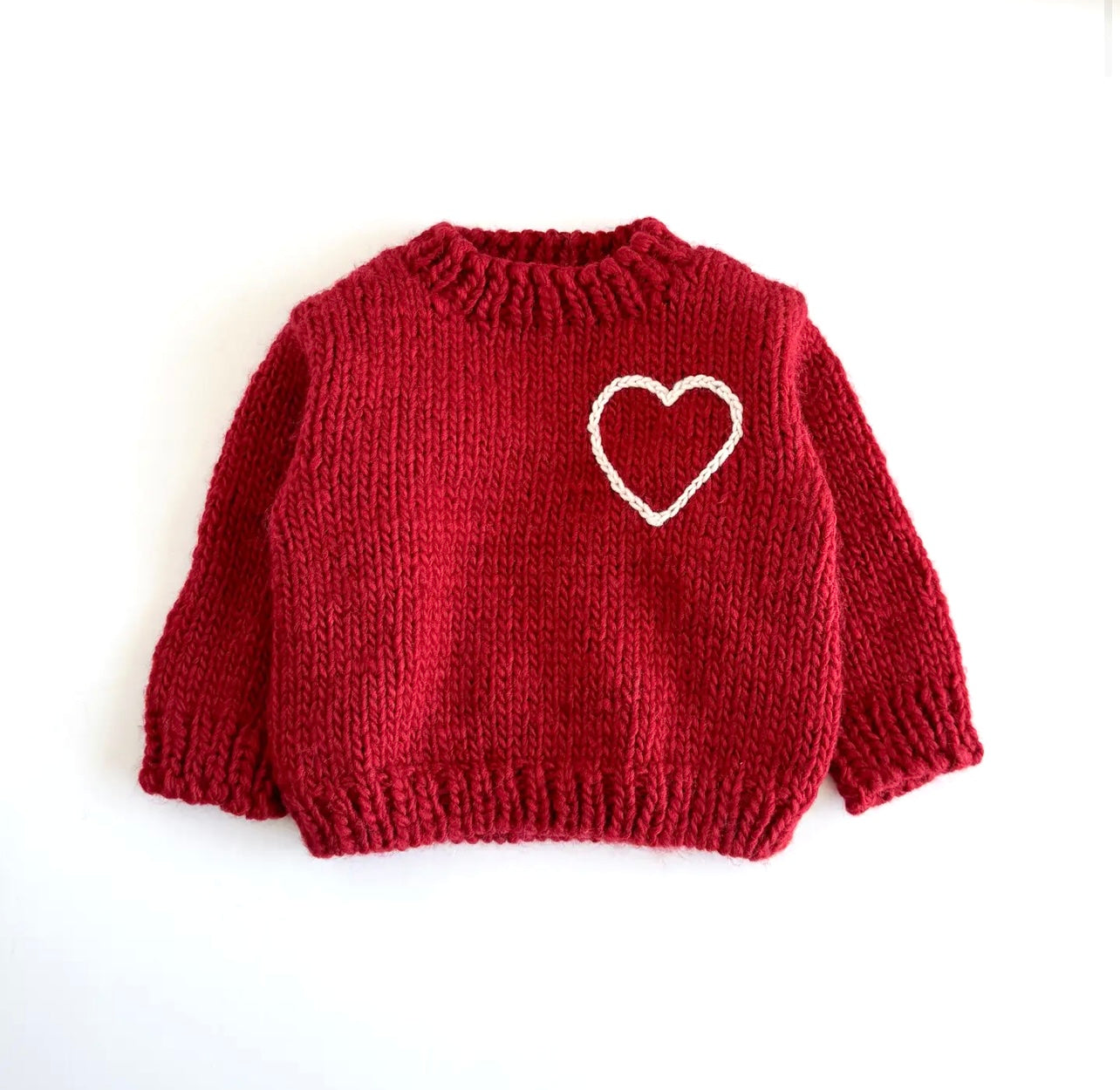 Heart Sweater Baby Kid Love valentine red knit