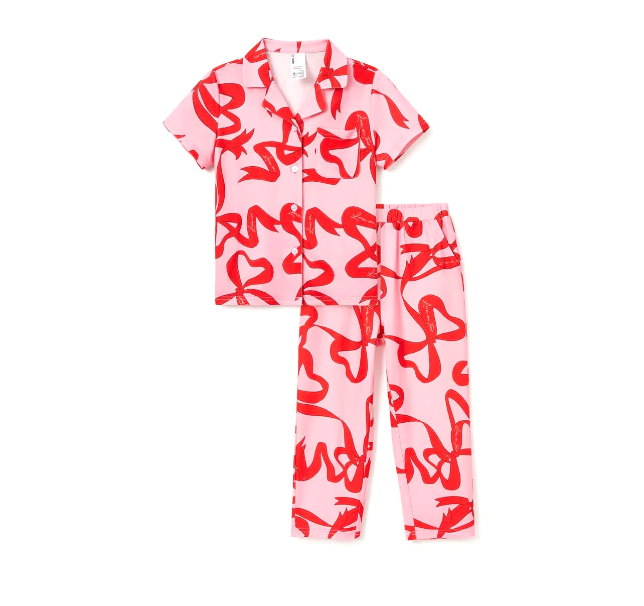 Valentine's Day Mommy and Me heart shape pink pajamas set