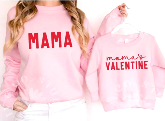 Mama and Matching Mini Pink sweatshirts